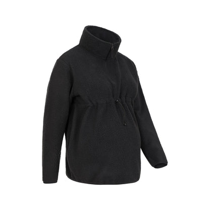 Black - Side - Mountain Warehouse Womens-Ladies Cosy Sherpa Half Zip Maternity Fleece Top