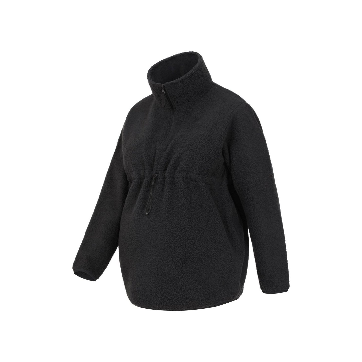 Black - Lifestyle - Mountain Warehouse Womens-Ladies Cosy Sherpa Half Zip Maternity Fleece Top