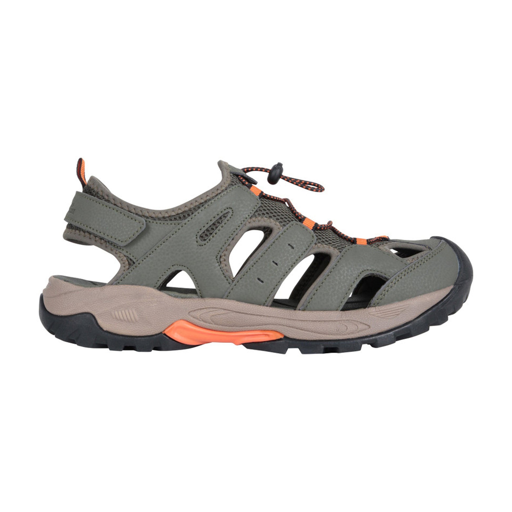 Khaki Green - Side - Mountain Warehouse Mens Rift Drainage Sandals