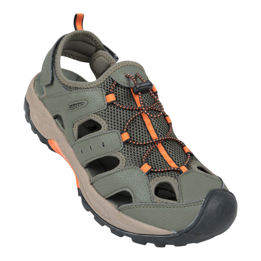 Khaki Green - Front - Mountain Warehouse Mens Rift Drainage Sandals
