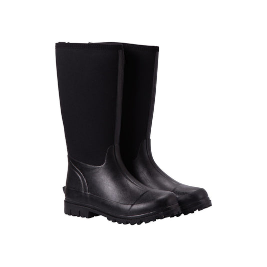 Black - Front - Mountain Warehouse Womens-Ladies Mucker Neoprene Calf Boots