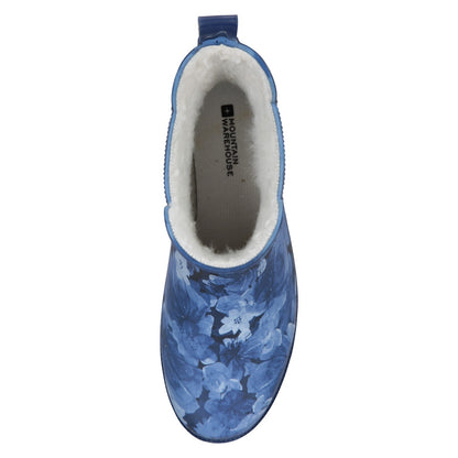 Dark Blue - Pack Shot - Mountain Warehouse Womens-Ladies Floral Rubber Wellington Boots