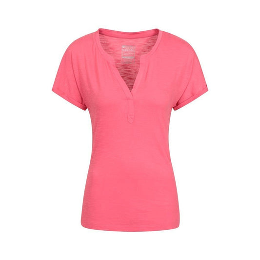 Pink - Front - Mountain Warehouse Womens-Ladies Skye Slub T-Shirt