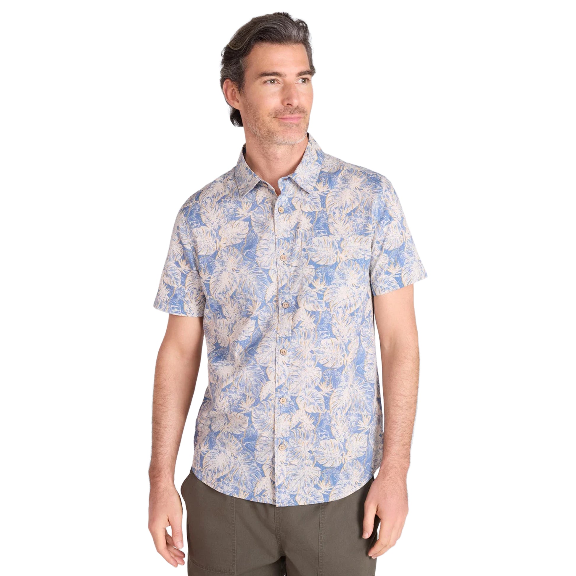Bright Blue - Lifestyle - Mountain Warehouse Mens Tropical Short-Sleeved Shirt