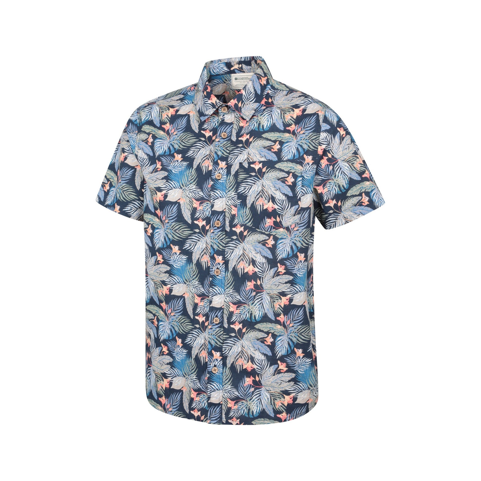 Blue - Lifestyle - Mountain Warehouse Mens Tropical Short-Sleeved Shirt
