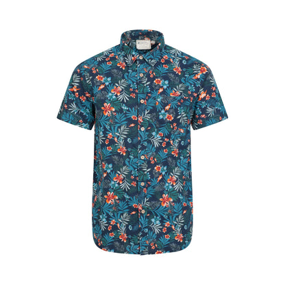 Navy - Front - Mountain Warehouse Mens Tropical Short-Sleeved Shirt