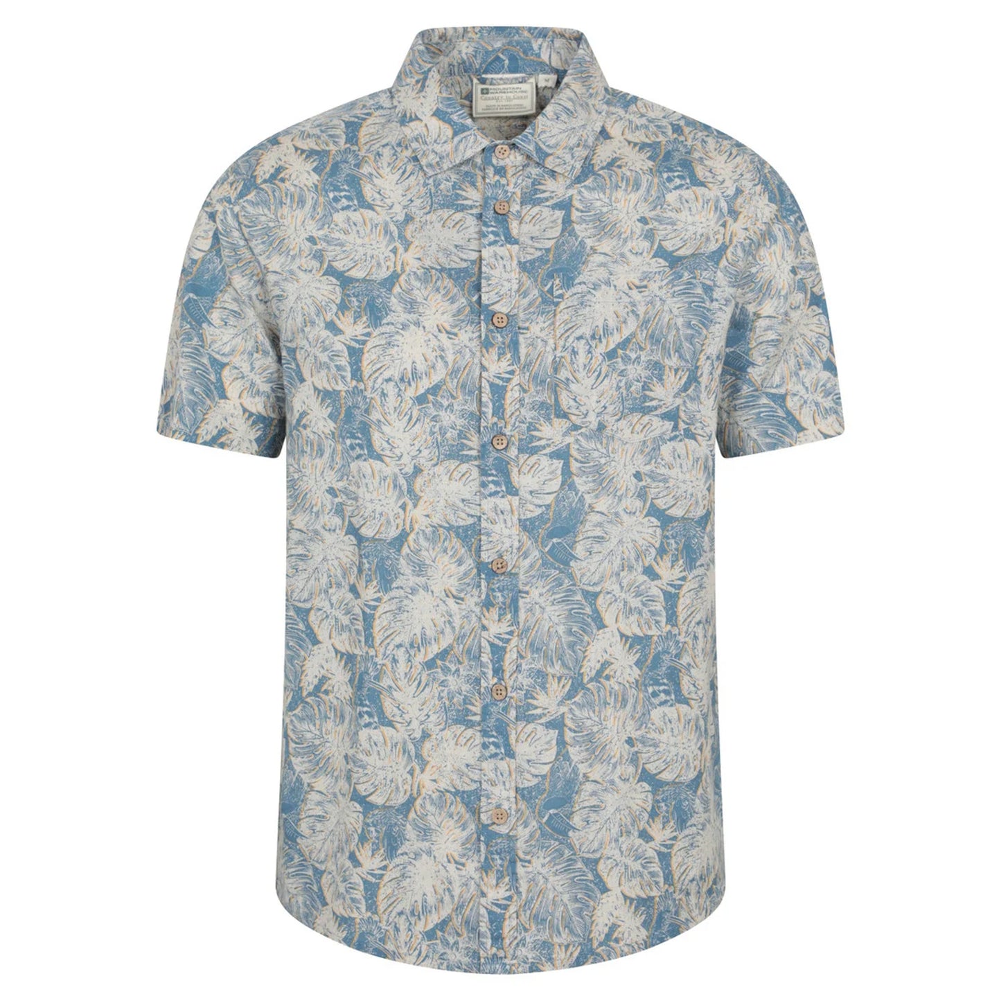 Bright Blue - Front - Mountain Warehouse Mens Tropical Short-Sleeved Shirt