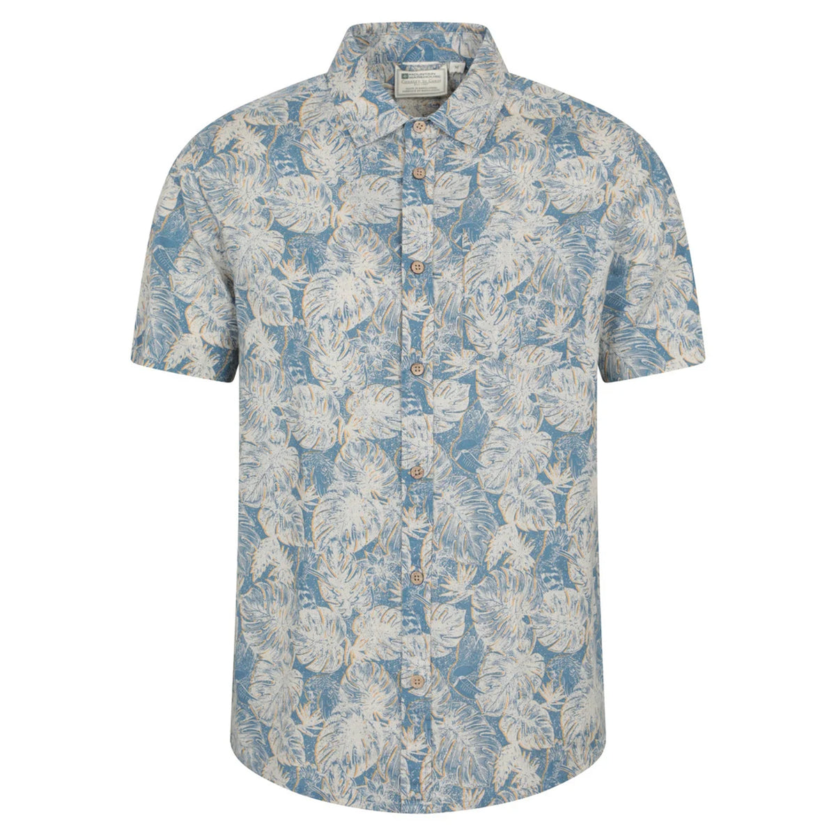 Bright Blue - Front - Mountain Warehouse Mens Tropical Short-Sleeved Shirt