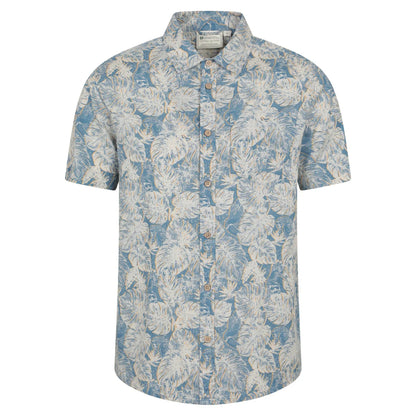 Bright Blue - Front - Mountain Warehouse Mens Tropical Short-Sleeved Shirt