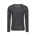 Grey - Front - Mountain Warehouse Mens Merino Wool V Neck Base Layer Top