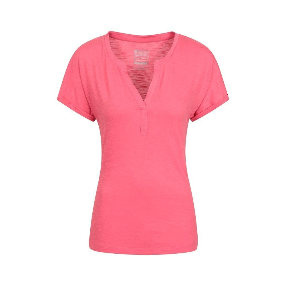 Pink - Front - Mountain Warehouse Womens-Ladies Skye Slub T-Shirt