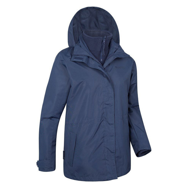 Navy - Side - Mountain Warehouse Womens-Ladies Fell 3 in 1 Water Resistant Jacket