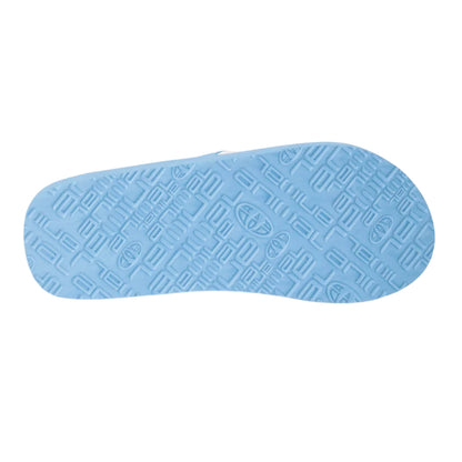 Pale Blue - Side - Animal Womens-Ladies Leaf Print Recycled Flip Flops