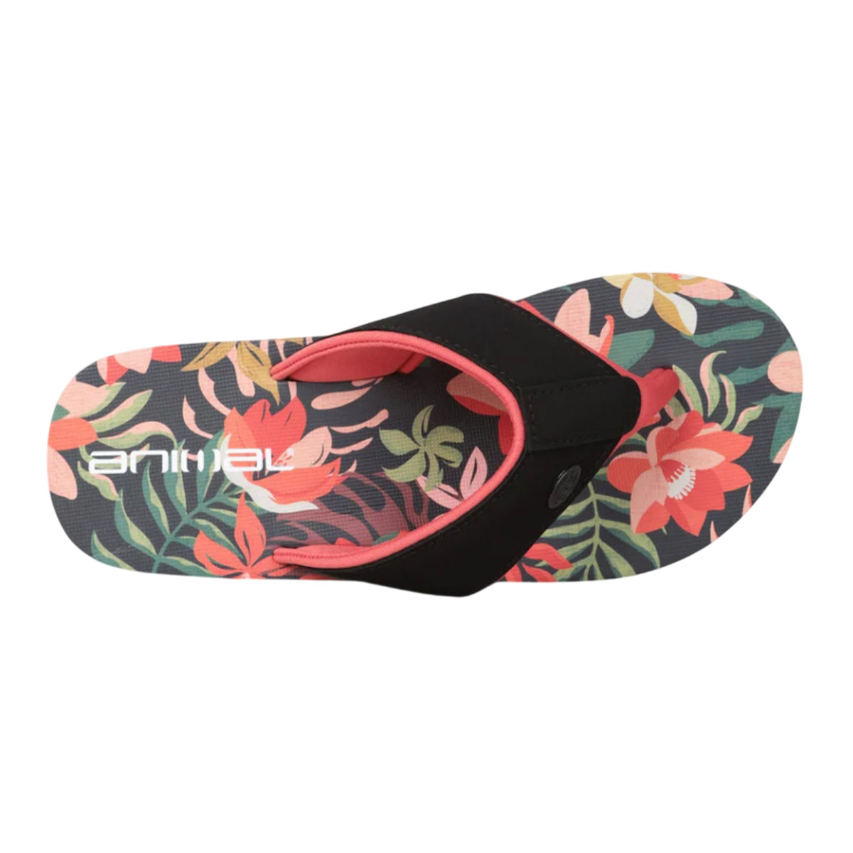 Bright Orange - Back - Animal Womens-Ladies Leaf Print Recycled Flip Flops