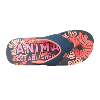 Coral - Back - Animal Womens-Ladies Leaf Print Recycled Flip Flops