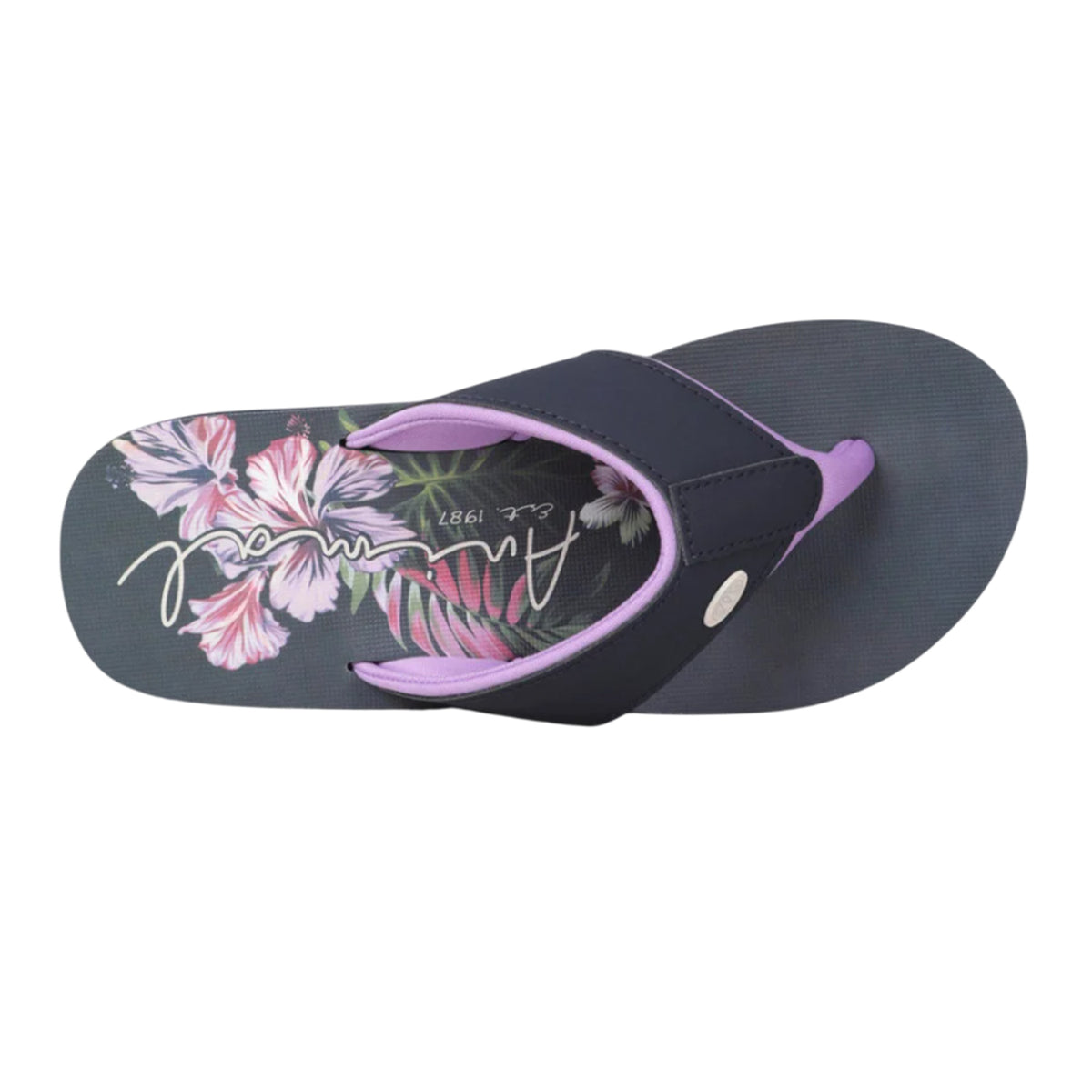 Light Purple - Back - Animal Womens-Ladies Leaf Print Recycled Flip Flops