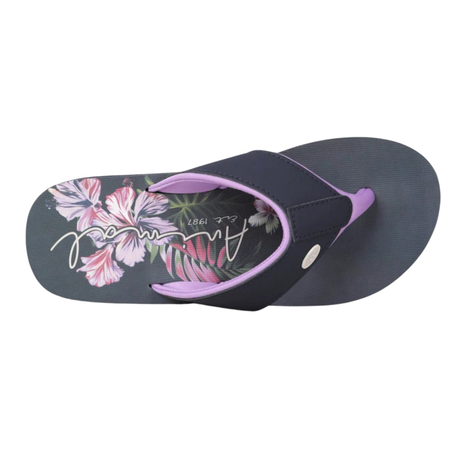 Light Purple - Back - Animal Womens-Ladies Leaf Print Recycled Flip Flops