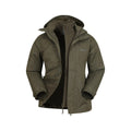 Khaki - Close up - Mountain Warehouse Mens Fell 3 in 1 Water Resistant Jacket