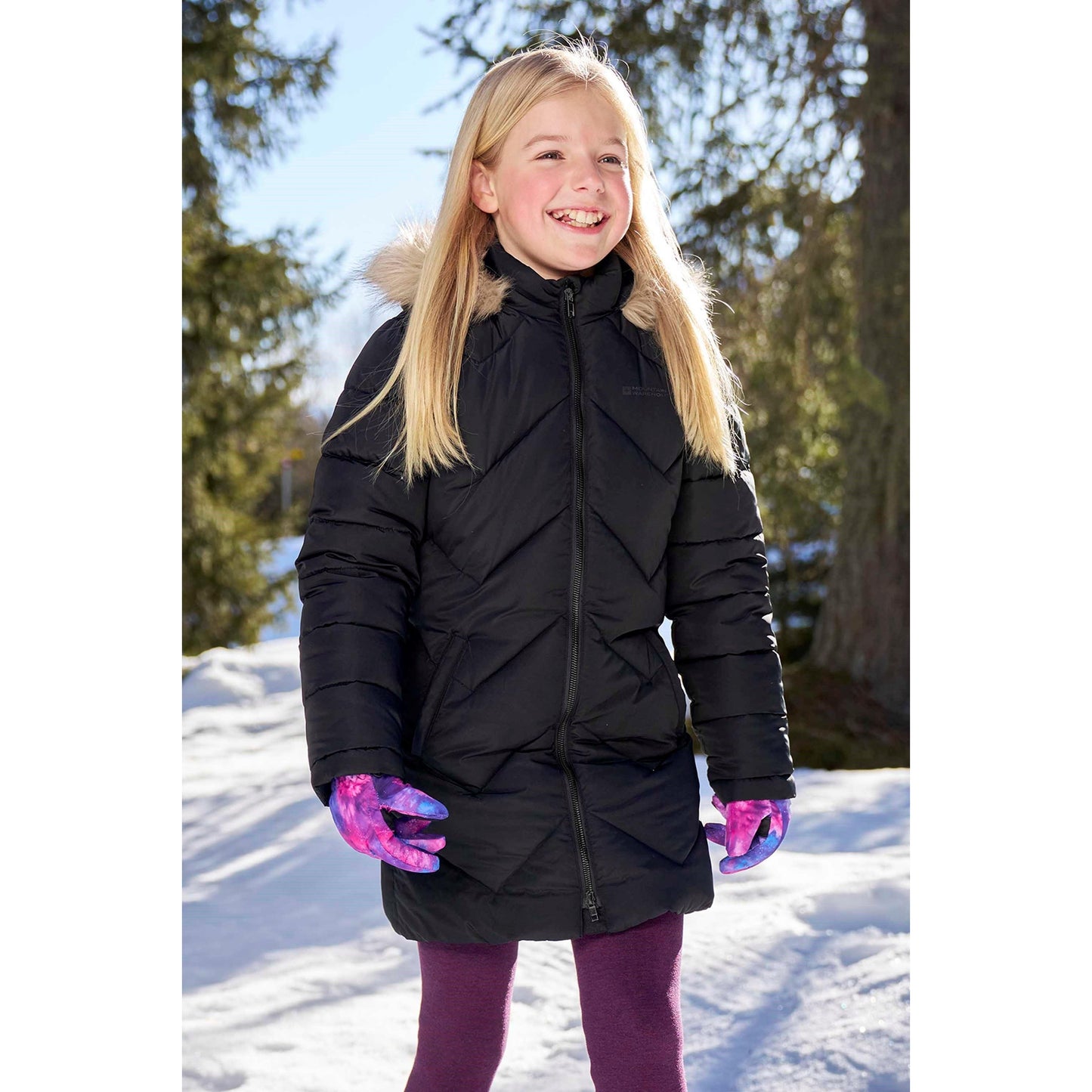 Black - Front - Mountain Warehouse Childrens-Kids Galaxy Water Resistant Padded Jacket