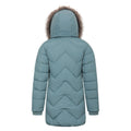 Teal - Back - Mountain Warehouse Childrens-Kids Galaxy Water Resistant Padded Jacket