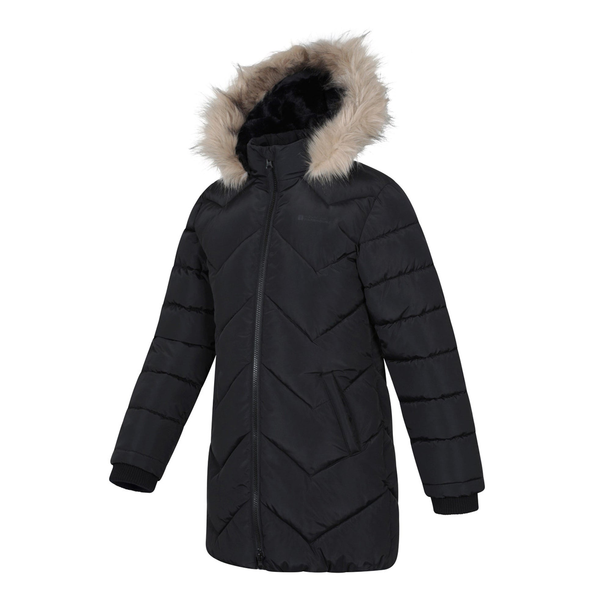 Black - Side - Mountain Warehouse Childrens-Kids Galaxy Water Resistant Padded Jacket