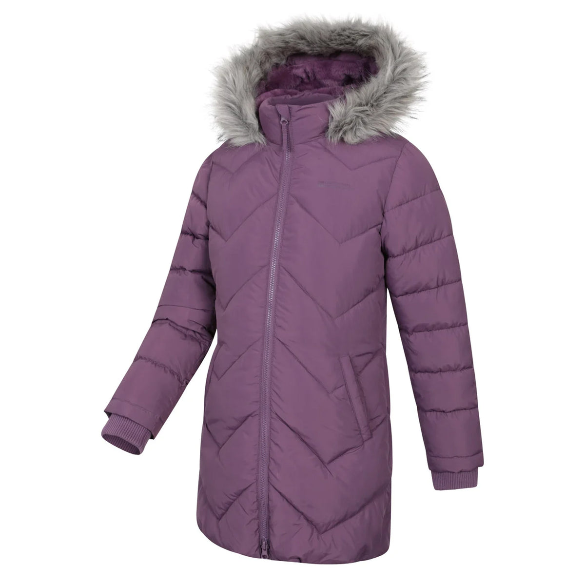 Dark Purple - Side - Mountain Warehouse Childrens-Kids Galaxy Water Resistant Padded Jacket