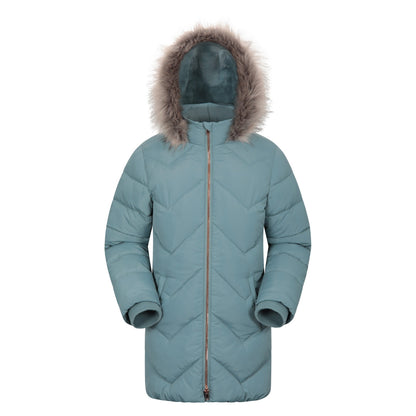 Teal - Front - Mountain Warehouse Childrens-Kids Galaxy Water Resistant Padded Jacket