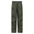 Khaki Green - Front - Mountain Warehouse Childrens-Kids Spray II Waterproof Over Trousers