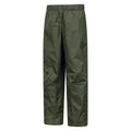 Khaki Green - Side - Mountain Warehouse Childrens-Kids Spray II Waterproof Over Trousers