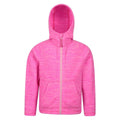 Bright Pink - Front - Mountain Warehouse Childrens-Kids Snowdonia Microfleece Full Zip Hoodie