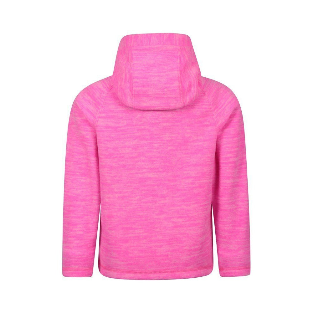Bright Pink - Back - Mountain Warehouse Childrens-Kids Snowdonia Microfleece Full Zip Hoodie