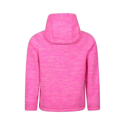 Bright Pink - Back - Mountain Warehouse Childrens-Kids Snowdonia Microfleece Full Zip Hoodie