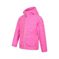 Bright Pink - Side - Mountain Warehouse Childrens-Kids Snowdonia Microfleece Full Zip Hoodie