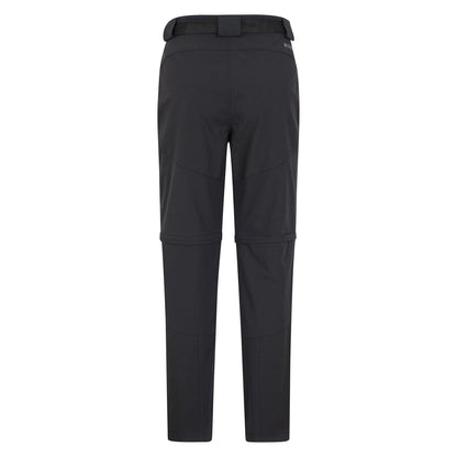 Black - Back - Mountain Warehouse Mens Forest Convertible Hiking Trousers