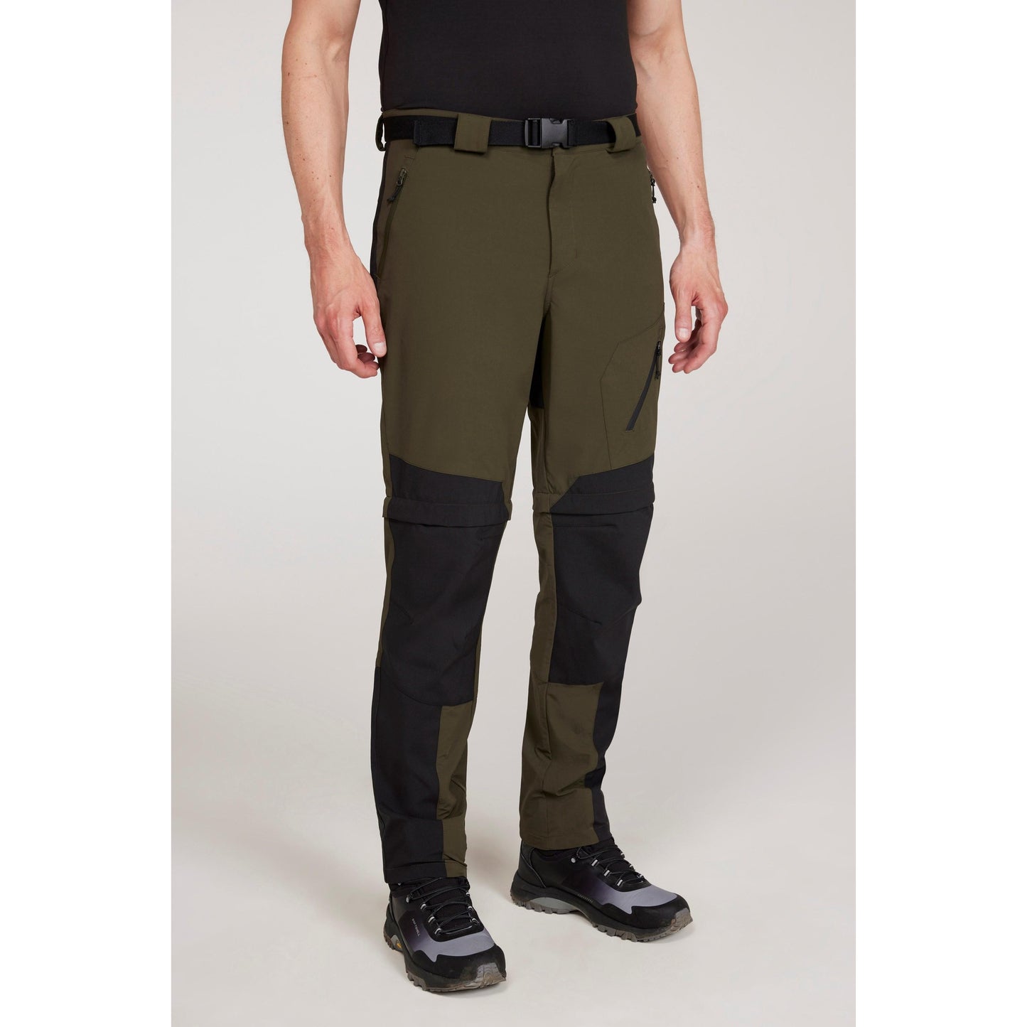 Green - Front - Mountain Warehouse Mens Forest Convertible Hiking Trousers