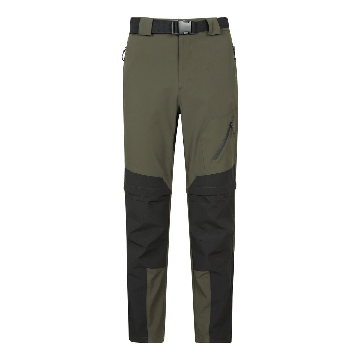 Green - Front - Mountain Warehouse Mens Forest Convertible Hiking Trousers