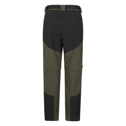 Green - Back - Mountain Warehouse Mens Forest Convertible Hiking Trousers
