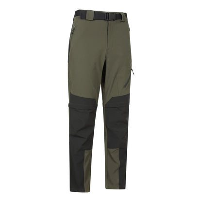 Green - Side - Mountain Warehouse Mens Forest Convertible Hiking Trousers