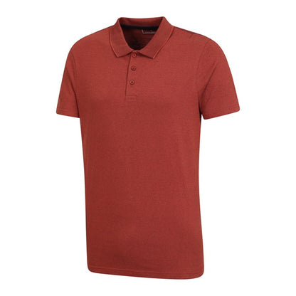 Rust - Side - Mountain Warehouse Mens Cordyline Textured Polo Shirt