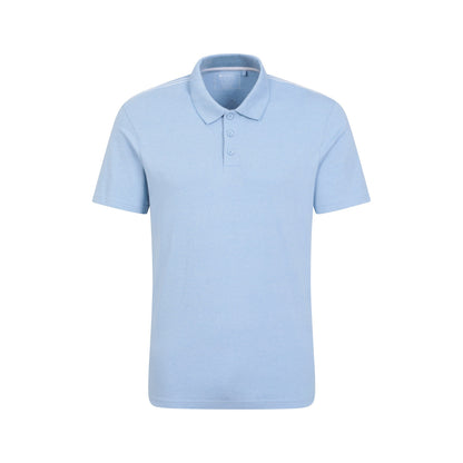 Pale Blue - Front - Mountain Warehouse Mens Cordyline Textured Polo Shirt