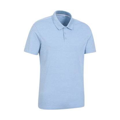 Pale Blue - Side - Mountain Warehouse Mens Cordyline Textured Polo Shirt