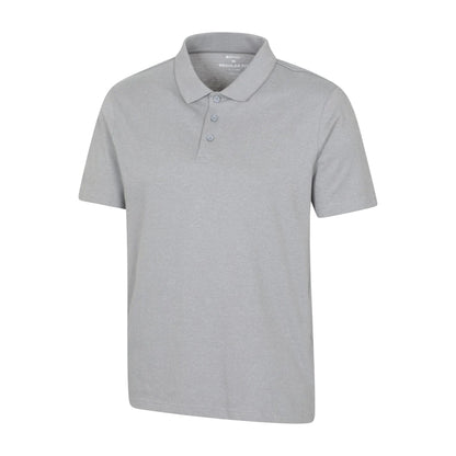 Grey - Side - Mountain Warehouse Mens Cordyline Textured Polo Shirt