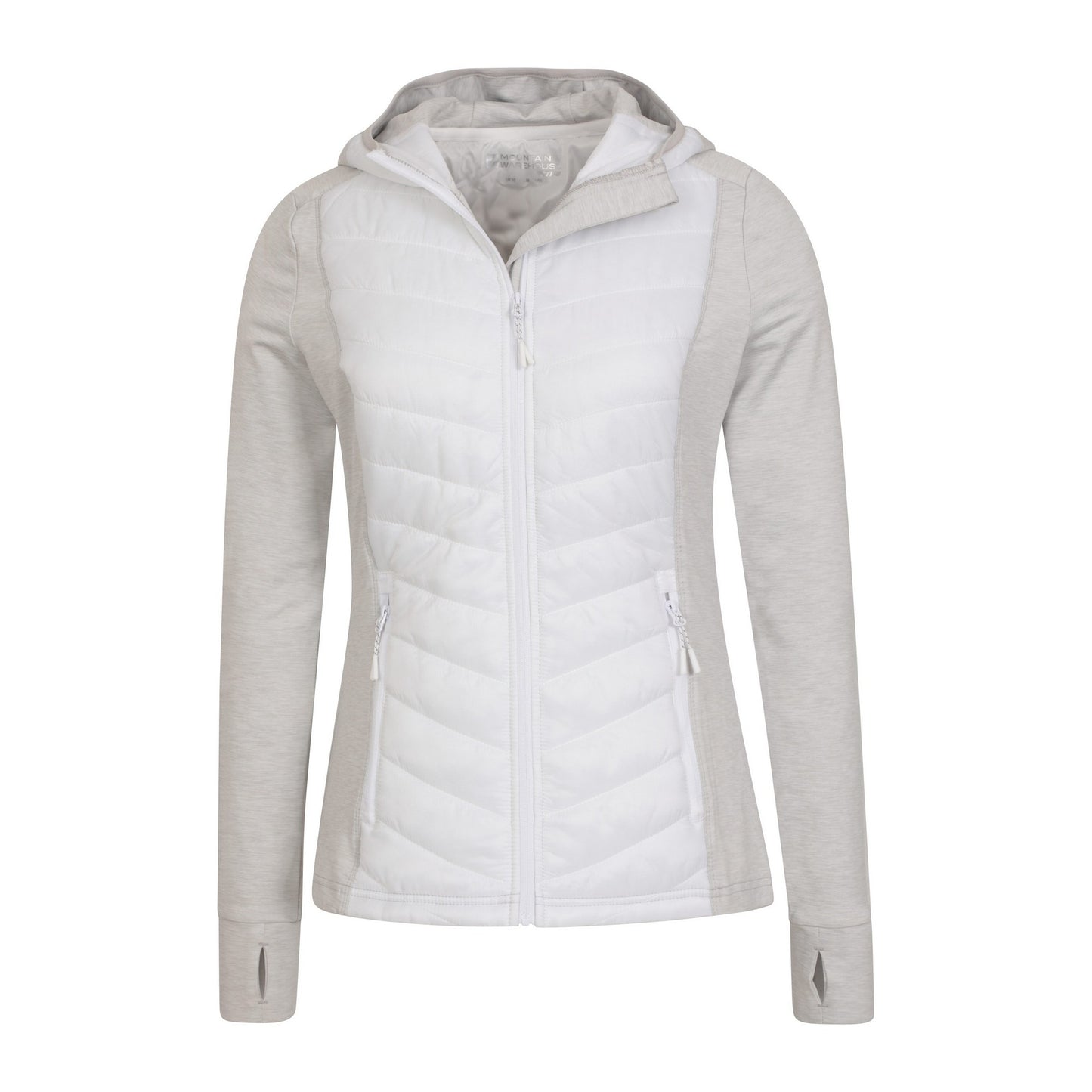 White - Pack Shot - Mountain Warehouse Womens-Ladies Action Packed Padded Jacket