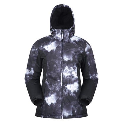 Jet Black - Front - Mountain Warehouse Womens-Ladies Dawn Watercolour Ski Jacket