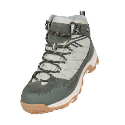Light Khaki - Front - Mountain Warehouse Womens-Ladies Rapid Suede Waterproof Walking Boots