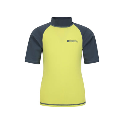 Alloy Grey - Front - Mountain Warehouse Childrens-Kids Sun Protective Short-Sleeved Swim Vest
