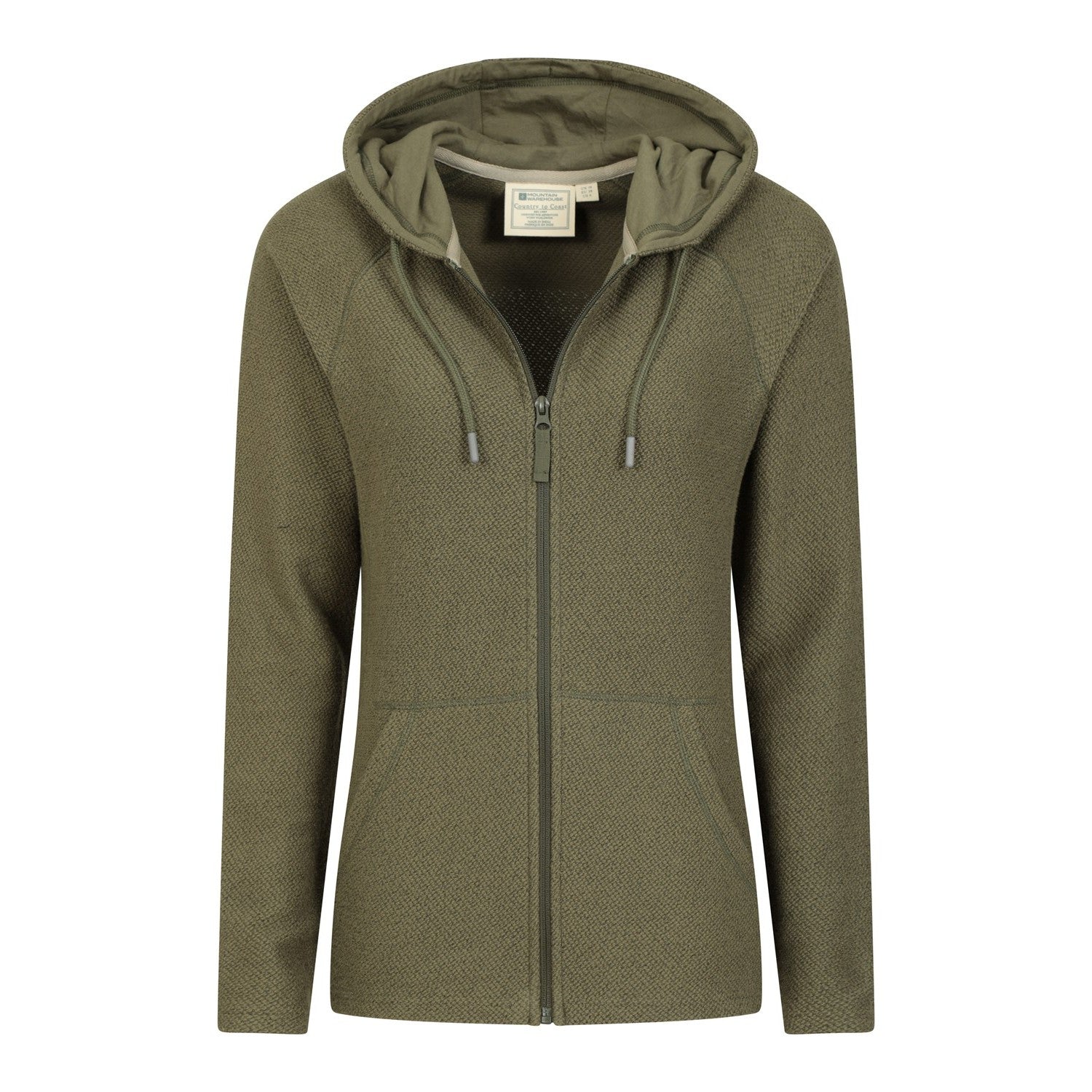 Khaki - Pack Shot - Mountain Warehouse Womens-Ladies Cambridge Full Zip Hoodie