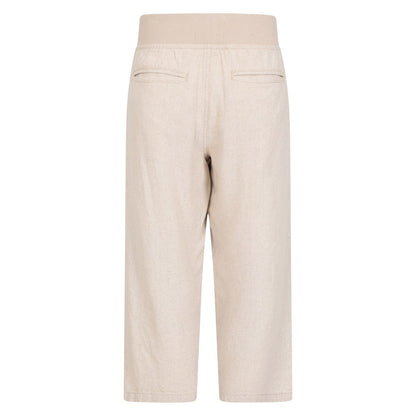 Beige - Back - Mountain Warehouse Womens-Ladies Skye Linen Blend Capri