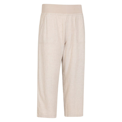 Beige - Side - Mountain Warehouse Womens-Ladies Skye Linen Blend Capri