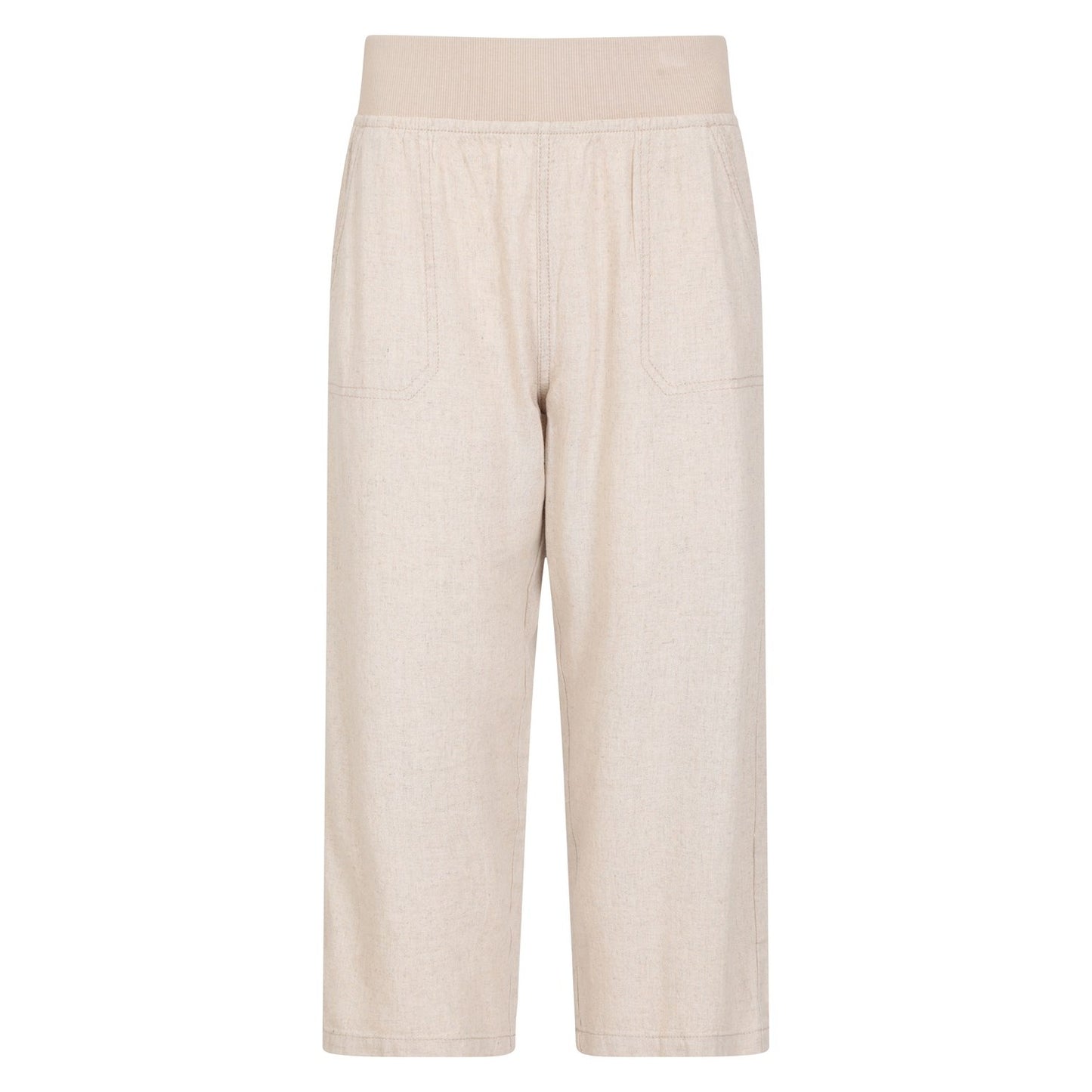 Beige - Front - Mountain Warehouse Womens-Ladies Skye Linen Blend Capri